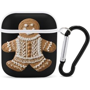 Trui Patroon Peperkoek Biscuit Leuke Case voor AirPods 2&1 Schokbestendige Beschermende Hoofdtelefoon Gevallen Cover Met Sleutelhanger voor Mannen Vrouwen
