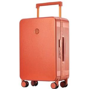 Koffer Aluminium frame skid-kofferwielen Carry-on trolleybagage Reiskoffer op universele wielen (Color : Orange, Size : 20 inch)