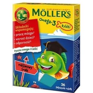 MÖLLER'S_Omega-3 Rybki suplement diety Malina 36szt.