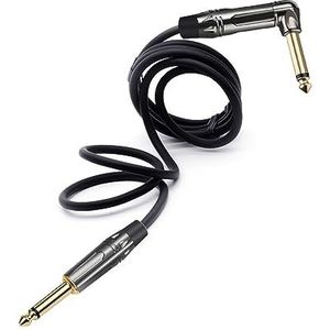 6,35 mm mono-stekker rechte hoek 6,35 mm mannelijke luxe kabel geweerbuis microfoon luidsprekerstekker montage-aansluiting 1 pc (kleur: zwart zwart, maat: 2 m)