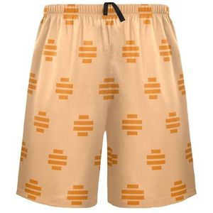 LI ZHI XIN Herenpyjamabroek, korte pyjamabroek, zomer casual shorts, elastische tailleband met trekkoord, rechte losse pasvorm met 2 zakken, S-XXL geometrische vormen, Meerkleurig, S