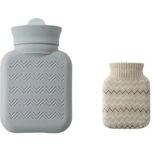 Warmwaterkruik 320 ml warmwaterkruik winter mini handwarmer draagbare dikke rubberen pluche warmwaterzak voor bed voeten warmer warmwaterzak (grijs)