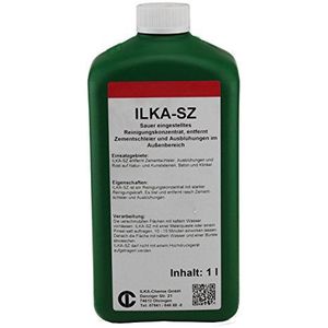 ILKA® - SZ Cementresten verwijderaar - reinigingsconcentraat | 1 liter | Efficiënt reinigingsmiddel tegen cementsluier, uitbloeiingen en roest | Kalkreiniger voor natuursteen, kunststeen, beton en klinker