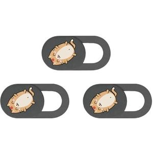 TQUXNGA 3Pcs Webcam Covers Slide Cartoon Kitten Camera Covers Voor Laptop PC Mobiele Telefoon Web Camera Privacy Protector Sticker
