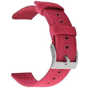 EDVENA 18mm 20mm 22mm Gevlochten Canvas Band Compatibel Met Samsung Galaxy Watch 3/4 40mm 44mm Classic 46mm 42mm Quick Release Armband (Color : Red silver, Size : 18mm)