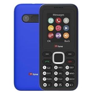 TTfone TT150 Ontgrendelde Basis Mobiele Telefoon met Bluetooth, Lange Batterijduur, Dual Sim met camera en spel, eenvoudig te gebruiken, duurzaam en lichtgewicht. (Blue)