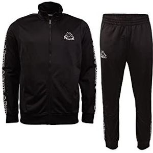 Kappa Joggingpak voor heren in de maten S-3XL, trainingspak met stijlvol logo op armen en benen, verkrijgbaar in blauw of zwart, geschikt als sportpak of loungewear, regular fit, zwart, L