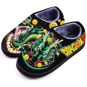 Anime One Piece Fuzzy Slippers Gesloten achterkant Rubberen zool Pluche Slippers Instapschoenen Warme pantoffels voor dames en heren-Shenron2||46