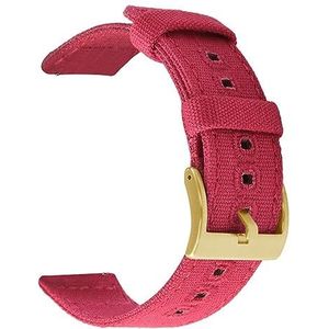 LQXHZ 18mm 20mm 22mm Gevlochten Canvas Band Compatibel Met Samsung Galaxy Watch 3/4 40mm 44mm Classic 46mm 42mm Quick Release Armband (Color : Red gold, Size : 20mm)