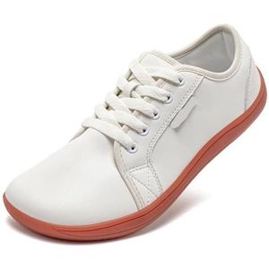 Schoenen Vrouwen Heren Minimalistische Sneakers Zero Drop Sole Casual Schoenen met Brede Teen Doos Lichtgewicht Comfortabel Alle Zwart, Beige, 43 EU