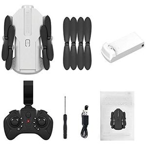 SZMYLED Mini-drone, HJ66 WIFI-drone met groothoek HD 4K / 1080P / 720P / zonder camera, High Hold-modus, opvouwbare arm RC Quadcopter wit 1080P