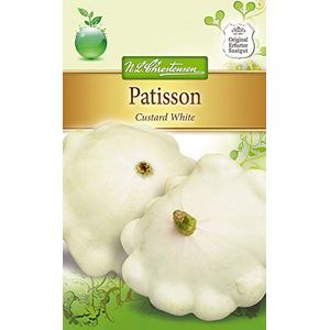 Portal Cool Patty Pan Squash 'Custard White' - Cucurbita Pepo bianco Zucchini Circa. 8 Seeds