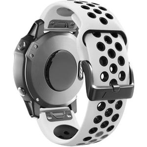 22 26mmQuickFit Siliconen Horlogeband fit for Garmin Instinct 2X Solar Strap Instinct 2 Fenix ​​7 7X 6 6X Horlogeband Armband Accessoires (Color : White black, Size : 26mm Epix pro(51mm))