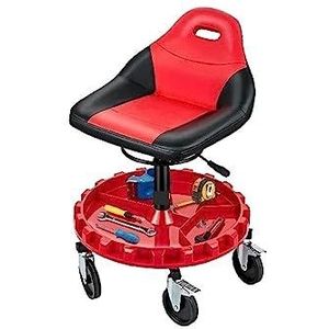 Rolling Garage Kruk 300LBS Capaciteit 21""-26"" In hoogte verstelbare mechanische stoel met zwenkwielen en gereedschapsbak Breed scala aan toepassingen