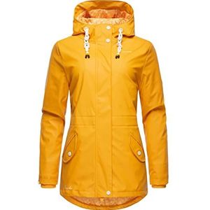 Navahoo Oceans Heart Waterdichte gevoerde regenjas voor dames, met capuchon, XS-XXL, Amber Yellow, XXL