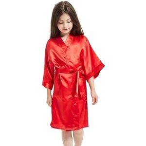JMORCO Badjas satijn dames 3-13 jaar satijn badjas bad robes meisje pyjama badjas verjaardag spa bruiloft, CM05, 10-11T (140-150cm)