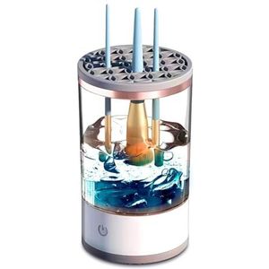 BAARITA Automatische make-up borstel schonere machine met USB-kabel, draaiende elektrische make-up borstel schonere machine, dieptereiniging cosmetische borstel reiniger voor alle maten make-up