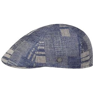 Lierys Sunbury Jacquard Pet Heren - Made in the EU flat hat met klep voering voor Lente/Zomer - L (58-59 cm) blauw