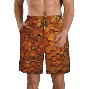 MGGAklp Wijnkurk print casual shorts heren elastische taille trekkoord lichtgewicht outdoor zomer strand shorts, Wit, S