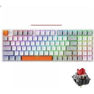 QPSJXN Mechanisch toetsenbord, draadloos, Machenike K500W Tri-Mode WIRESS 94 RGB gaming toetsenbord backlit voor PC en laptop gamers (rode schakelaar)