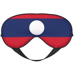 sttung Vlag van Laos Print Travel - Friendly Sleep Soft Eye Mask: Compact, lichtgewicht, verstelbare riem