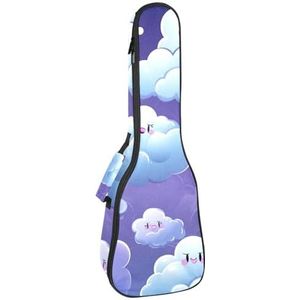 DragonBtu Clouds Sky Purple Akoestische Kleine Gitaar Ukelele voor beginners - Draagbaar en gemakkelijk te leren, perfect muziekinstrument voor kinderen - Betaalbaar cadeau voor muzikanten