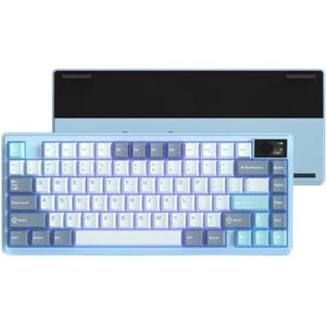 QPSJXN K75 Pro afdichting van aluminium, romig, gaming-toetsenbord, drievoudige verbinding, hot-swappable toetsenbord (blauw)