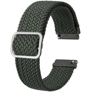 Jeniko Mannen Nylon Horlogebanden Verstelbare Gevlochten Loop Bandjes 18mm 19mm 20mm 22mm Horlogeband Quick Release Sport Horlogeband (Color : Green-A, Size : 20mm)