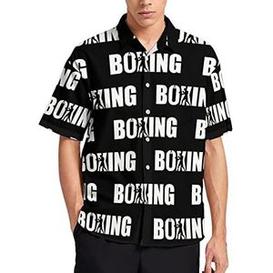 Boksen Hawaïaans shirt voor heren, zomer, strand, casual, korte mouwen, button-down shirts met zak