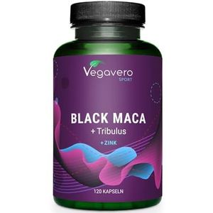 Vegavero Zwarte MACA capsules + TRIBULUS | 5000 mg Maca zwart + 1.200 mg Tribulus Terrestris | Laboratorium getest | Geen toevoegingen | Veganistisch