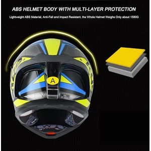Systeemhelm Integraalhelm Motorhelm Met Dubbel Vizier Systeemhelm Integraalhelm Fietshelm DOT/ECE Goedgekeurde Integraalhelm Voor Motorraces B,M/57-58CM