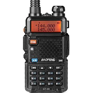 BAOFENG GT-5R Walkie Talkie, dual-band radio voor UHF VHF 144-146/430-440MHz, groot bereik met geheugen voor 128 kanalen, 1800mAh batterij, hoofdtelefoon voor volwassenen, ondersteund door Chirp