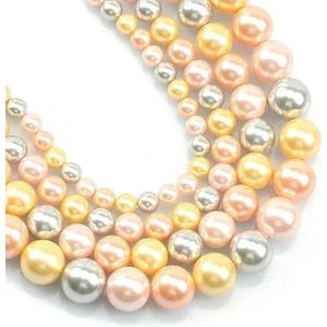 15 kleuren schelp parels kralen natuurlijke schelp ronde losse spacer kralen voor sieraden maken DIY armband oorbellen 15''-gemengde kleur-4-10mm 36 stuks kralen