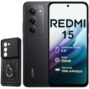XIAOMI Redmi 15 Smartphone 2025 Nieuw - Scherm 6,9"" 144Hz | 50MP Dubbele Camera | 7000mAh | 4GB 128GB | 4G |Zwart