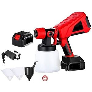 Spuitpistool, 1000mL Elektrische Verf Pistool Spuitpistool High Power Elektrische Verfspuit Flow Control met 3 Nozzle for 18V Batterij(One small battery)