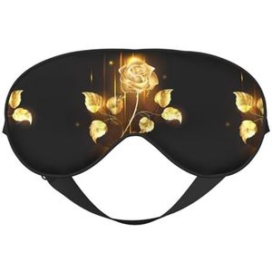 Gold Rose Unisex Elastische Verstelbare Gesp Ontwerp Verduisterend Slaap Oogmasker voor Thuis Reizen Yoga Kantoor Nap