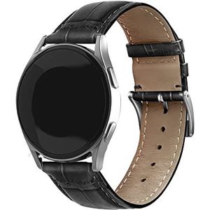 Strap-it Samsung Galaxy Watch 4 Classic 46mm leather crocodile grain band (zwart)