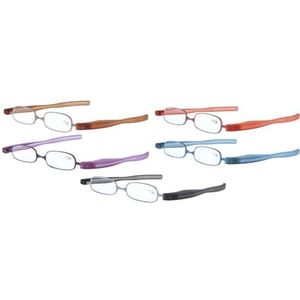 Podreader Big Leesbril, leeshulp en etui in één, trendy, opvouwbaar, inklapbaar, ruimtebesparend, van +1,00 tot +4,00 dioptrie in 3 kleuren naar keuze, bruin, +3.00 dpt