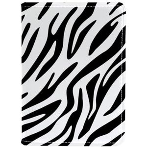 FVQL Kunstlederen paspoorthouder voor vrouwen mannen, dierlijke zebraprint abstracte textuur, Kleur3393, 11.5x16.5cm/4.5x6.5 in