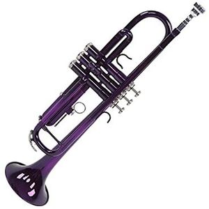 B platte trompetten, trompetset messing volle toon met opbergtas voor het leren van muziek(Paars)