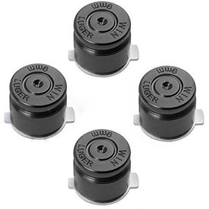 Aluminium Metal Mod Kit Levers Joystick Bullet Knoppen voor PS4 PS3 Controller Vervanging (Zwart)