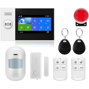 Huisbeveiligingssysteem, Alarmsysteem For Thuisinbraakbeveiliging 433 MHz Tuya GSM-alarm Draadloze App-bediening,Snellere reactietijd(W4B10)