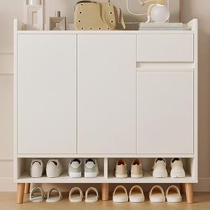 Heyijia Schoenopbergkast, verborgen schoenenkast, schoenenrek met deur, verstelbare schoenopbergkasten, ruimtebesparend, voor woonkamer, hal, kantoor, slaapzaal, eenvoudige montage