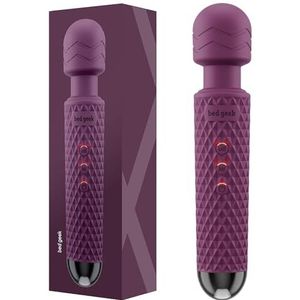 Wand Massager per bed geek met Memory Feature Draadloze Handheld Elektrische Massager. massager voor Rug-, Hals, Schouder- en Beenmassage (Paars)