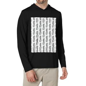 YQxwJL Tropisch Thema Ananas Fruit Patroon Print Mordern Getailleerde Mode Trui Hoodies Heren Lange Mouw Shirts Klassiek voor Mannen, Zwart, L