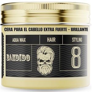 BANDIDO Aqua Wax Black 8 Haarwax voor mannen, extreem grip, pomade voor gestructureerde styling, 125 ml