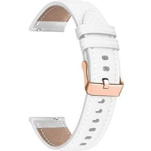 Vervanging Vrouwen 20mm Polshorloge Band Armband Fit for Huawei Horloge GT2 GT3 42mm GT3 Pro 43mm lederen Horlogeband Rose Gouden Gesp (Color : White, Size : For Huawei Honor ES)