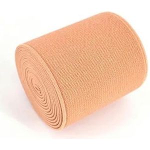 5 cm geïmporteerde rubberen band, kleur elastische band, dubbelzijdig en dik elastiek kleding naaien accessoires-garnalenroze