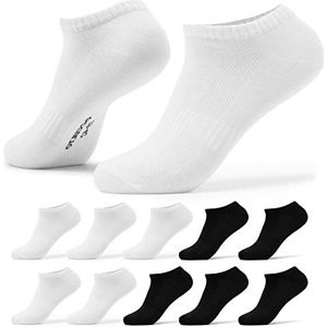 Occulto sneaker sokken heren pak van 10 (model: Johannes) zwart wit 39-42