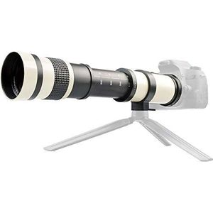 SLR Camera Lenzen, Wit 420800mm Diafragma F 8.316 Volledig Handmatige Scherpstelling Telescoop Zoom Telelens voor Canon EF-S Mount Camera